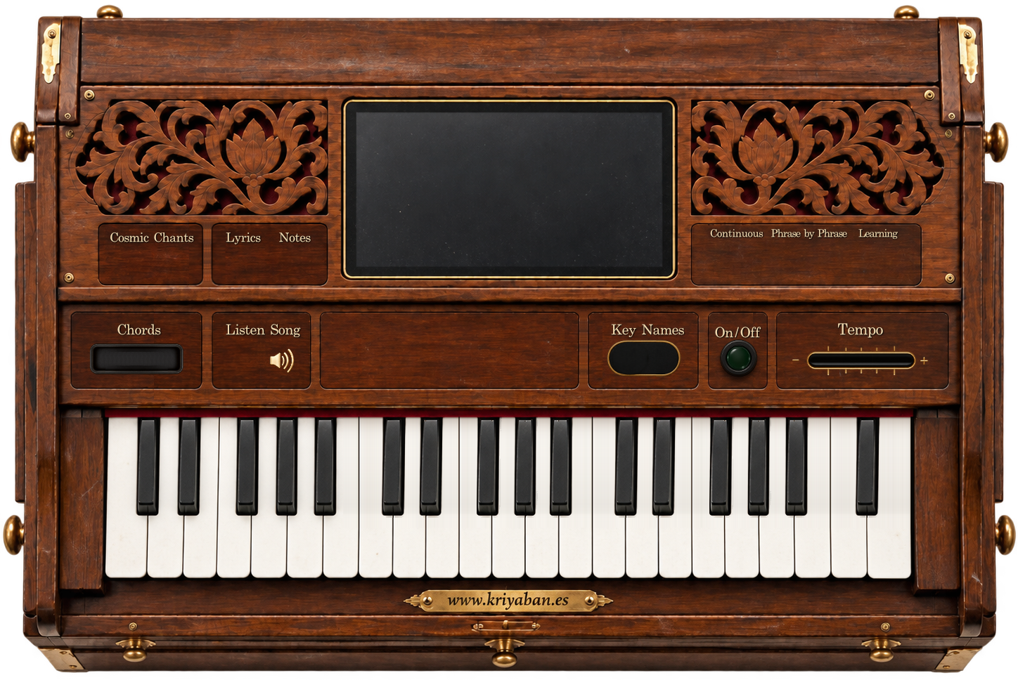 Armonio de madera con teclado musical
