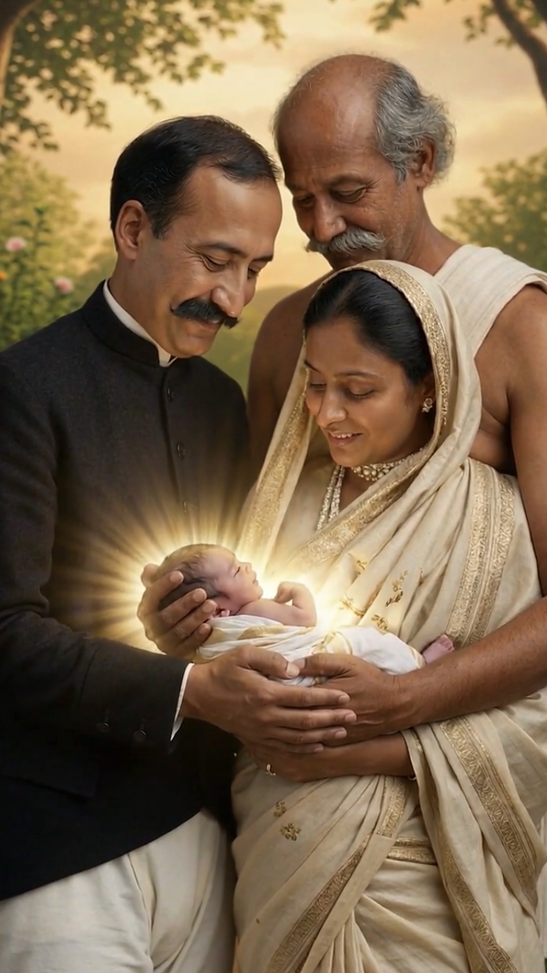 Lahiri Mahasaya blesses Mukunda (Paramahansa Yogananda)